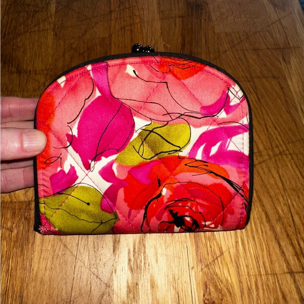 Vera Bradley Harriet “Vintage Rose” Watercolor Sateen Kisslock Wallet
